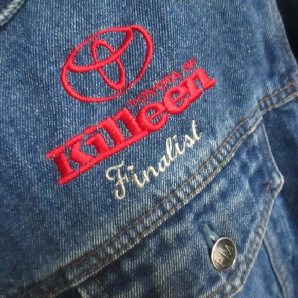 Mens Denim Trucker Jacket Small ACHA Championships Hockey Toyota Of Killen - Picture 3 of 7